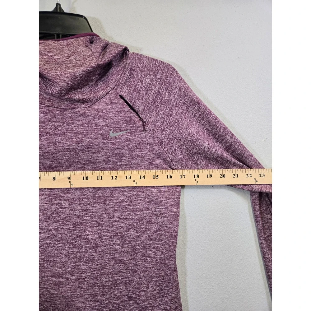 Nike Dri-Fit Running Cowl Neck Hoodie Heathered Purple Activewear Top Small